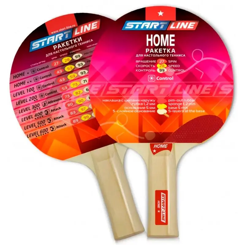 Ракетка для настольного тенниса Start line Home1* анатомическая от магазина Супер Спорт