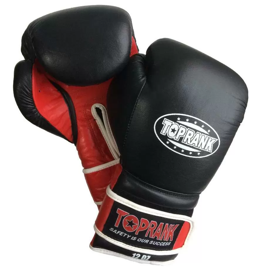 Боксерские перчатки Top Rank Prof натуральная кожа 12 унций черные от магазина Супер Спорт