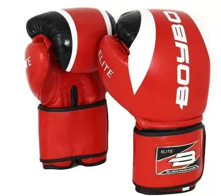 Перчатки бокс BoyBo Elite кожа красные 10 унц от магазина Супер Спорт