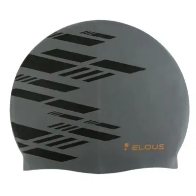 картинка Шапочка для плавания Elous BIG EL0011 серо-черная 