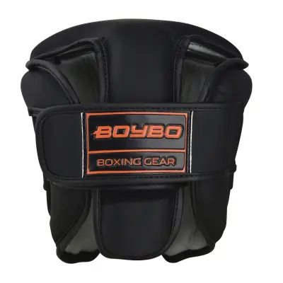 картинка Шлем боксерский BoyBo B-series черно-оранжевый 