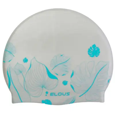 картинка Шапочка для плавания Elous EL009 листики серебро 